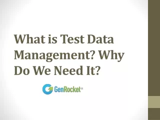 what is test data management why do we need it