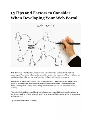 15 Tips and Factors to Consider When Developing Your Web Portal