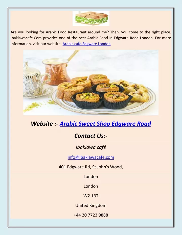 are you looking for arabic food restaurant around