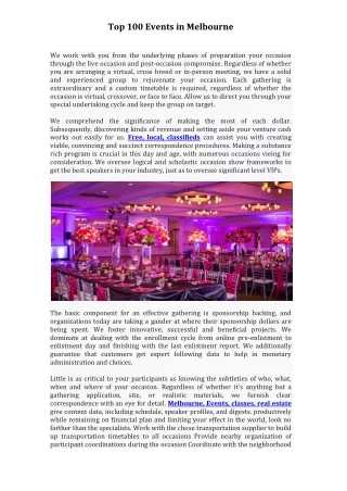 Top 100 Events in Melbourne-converted