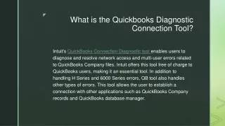 what is the quickbooks diagnostic connection tool