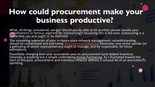 Procurement outsource