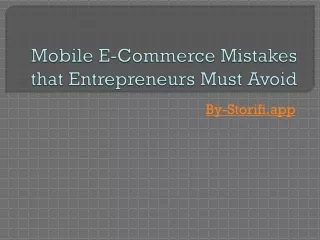 mobile e commerce mistakes that entrepreneurs must avoid