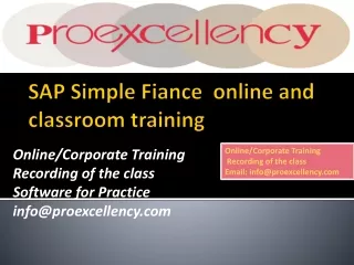 SAP Simple Fiance  online and classroom training