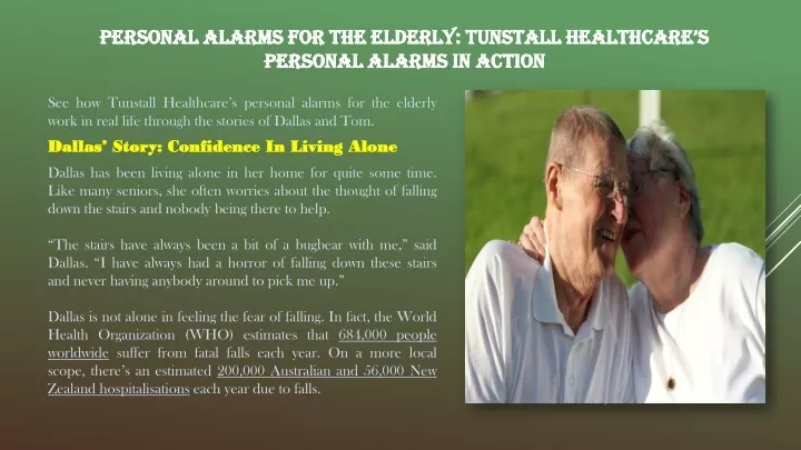 personal alarms for the elderly tunstall