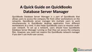 A Quick Guide on QuickBooks Database Server Manager
