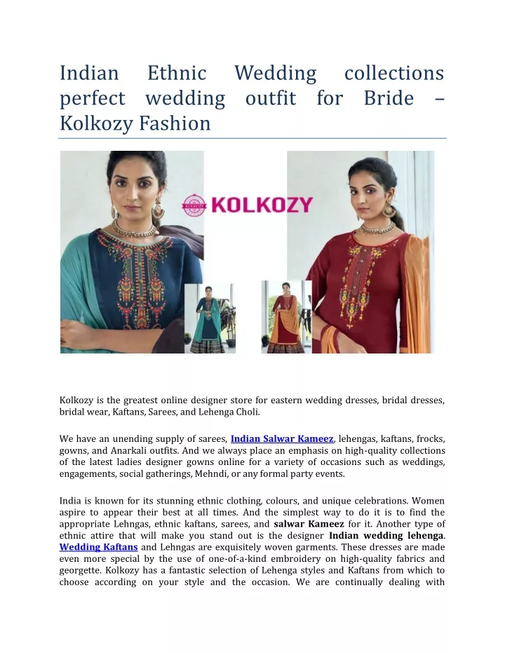 indian perfect wedding outfit for bride kolkozy