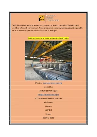 the osha safety training programs are designed
