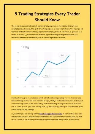 5 trading strategies every trader should know