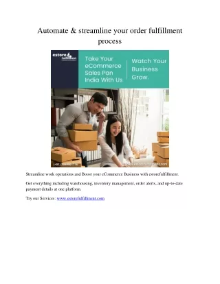automate streamline your order fulfillment process