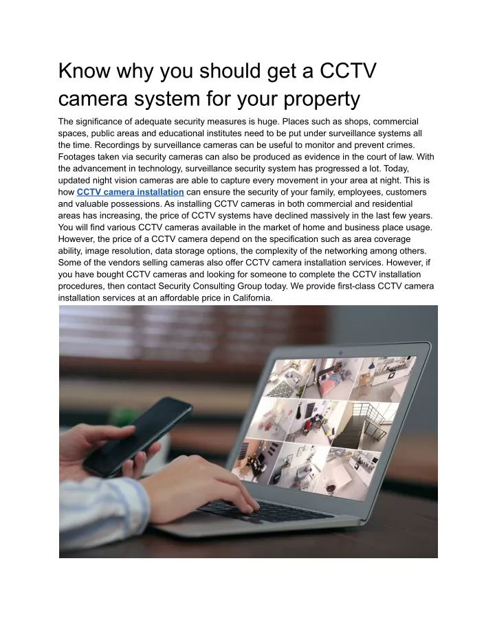 know why you should get a cctv camera system