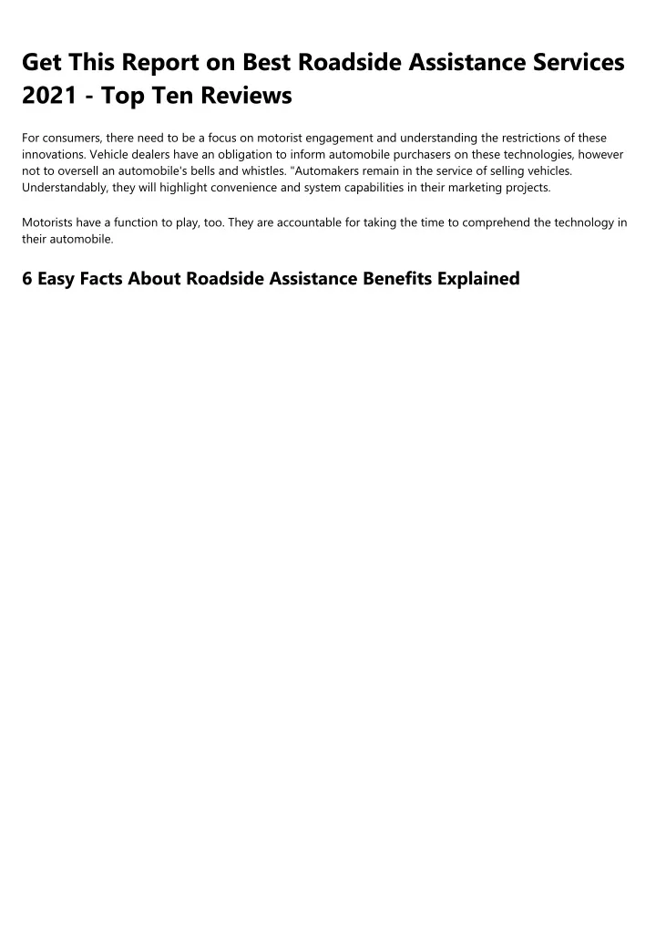 get this report on best roadside assistance