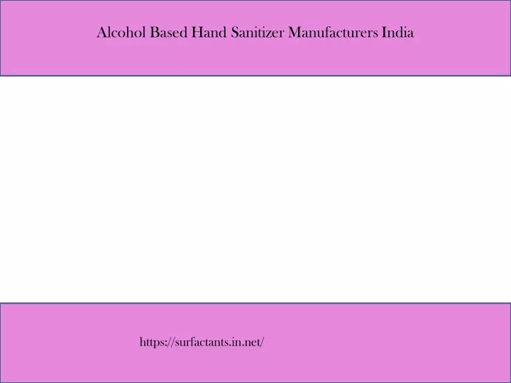 alcohol based hand sanitizer manufacturers india