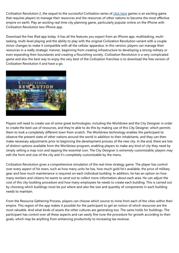 Civilization Revolution II For iPhone - Find the Best Free Strategy Game Experti