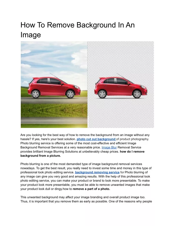 how to remove background in an image