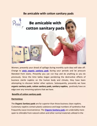 be amicable with cotton sanitary pads