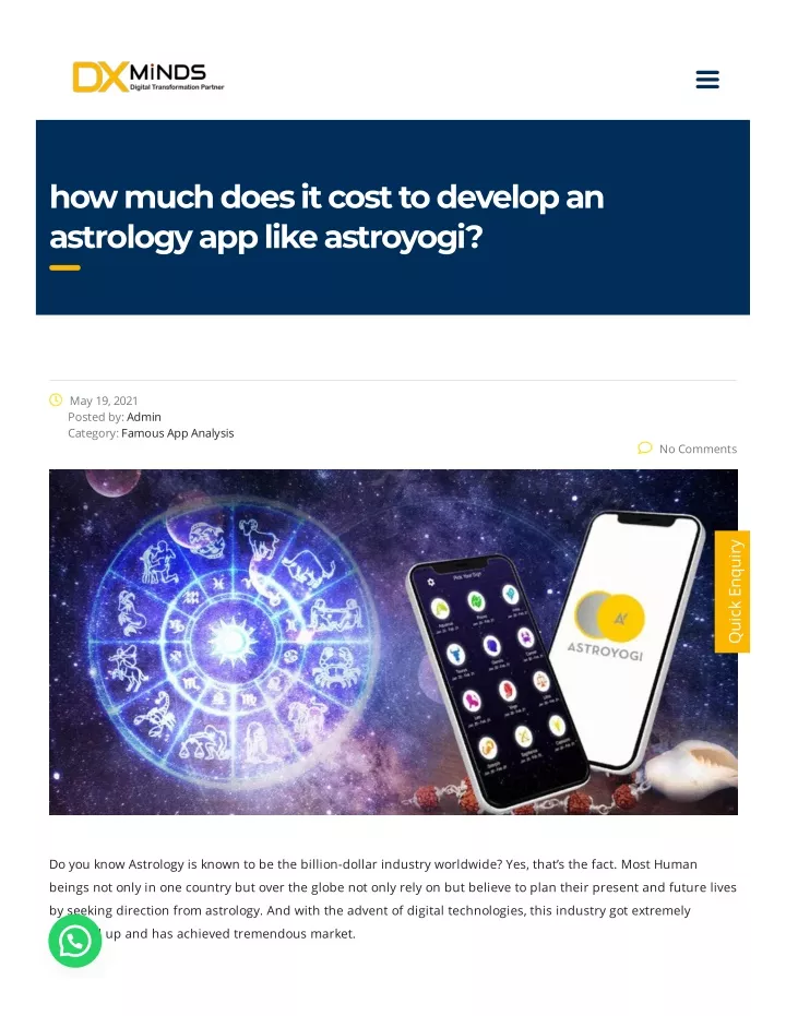 how much does it cost to develop an astrology