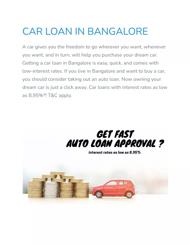 car loan in bangalore