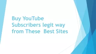5 Best sites to Buy YouTube Subscribers legit way