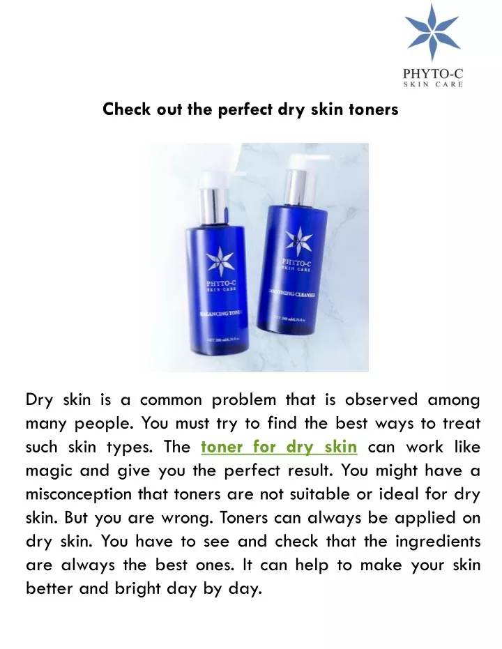 check out the perfect dry skin toners