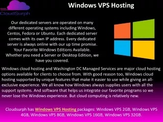 Cloud Hosting Company - SSD Virtual Private Server Maryland