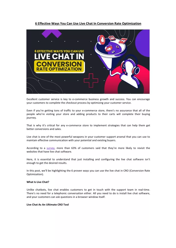 6 effective ways you can use live chat