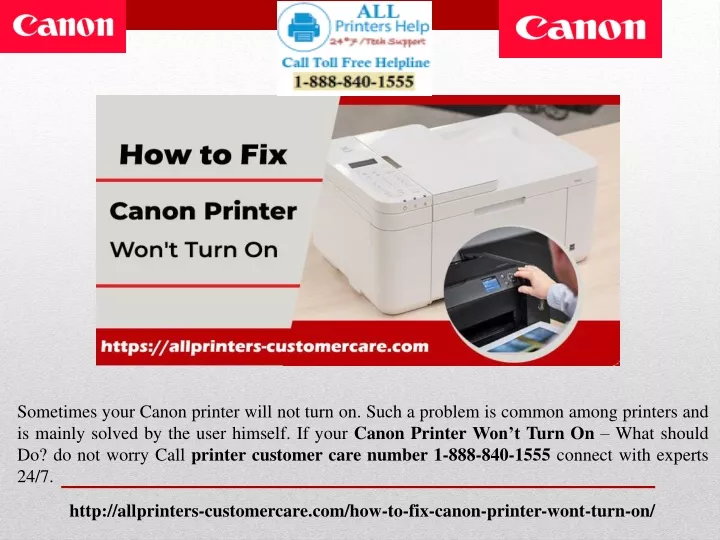 sometimes your canon printer will not turn