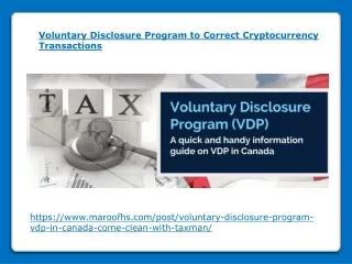 voluntary disclosure program to correct