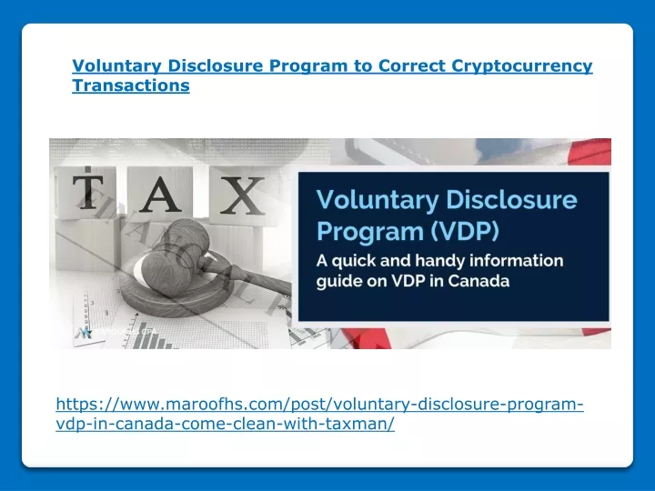 voluntary disclosure program to correct