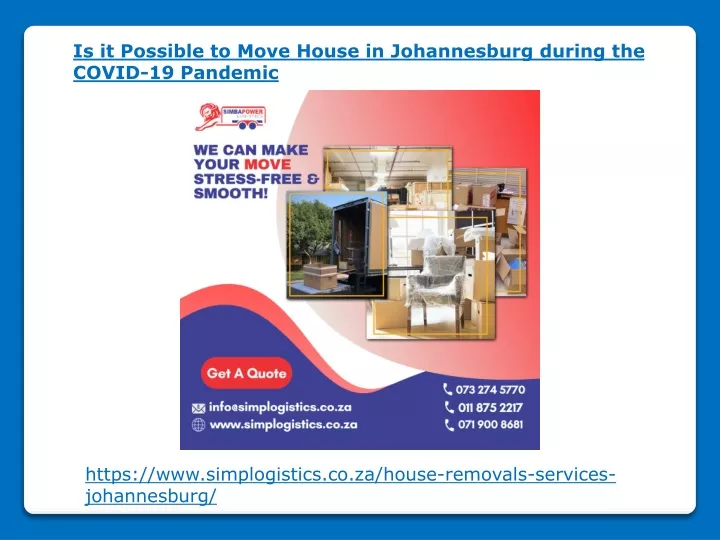 is it possible to move house in johannesburg