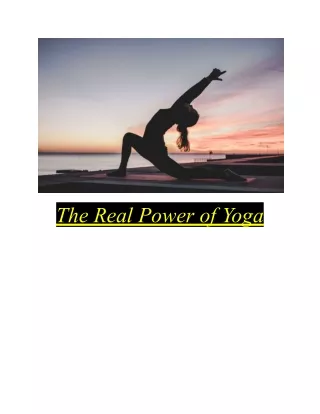 The Real Power of Yoga