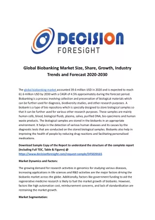 global biobanking market size share growth