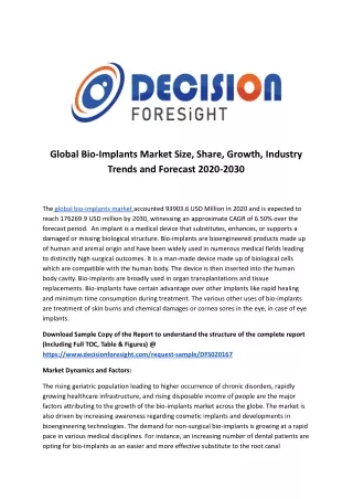 global bio implants market size share growth