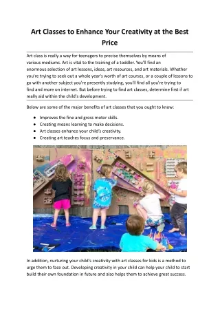 art classes to enhance your creativity