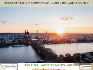 SETTING UP A GMBH IN GERMANY MADE EASIER WITH PAYROLL SERVICES