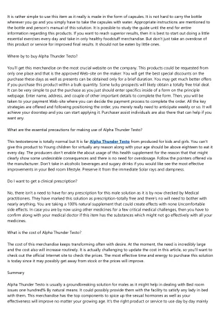 How you can take in and what do the users say about Alpha Thunder Testo?
