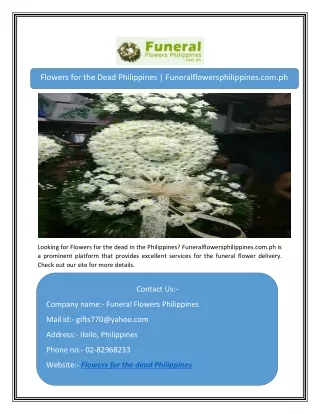 Flowers for the Dead Philippines | Funeralflowersphilippines.com.ph