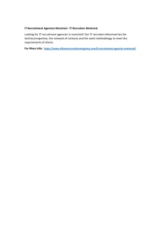 it recruitment agencies montreal it recruiters