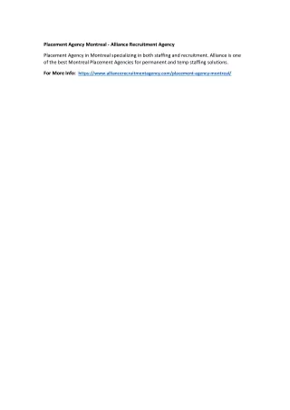 placement agency montreal alliance recruitment