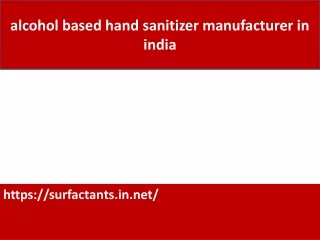 alcohol based hand sanitizer manufacturer in india