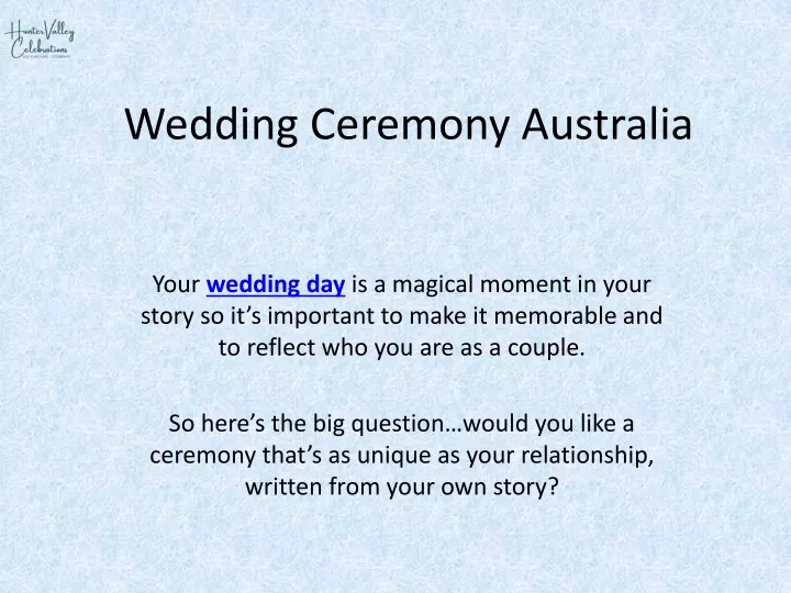 wedding ceremony australia