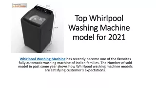 Top Whirlpool Washing Machine model for 2021