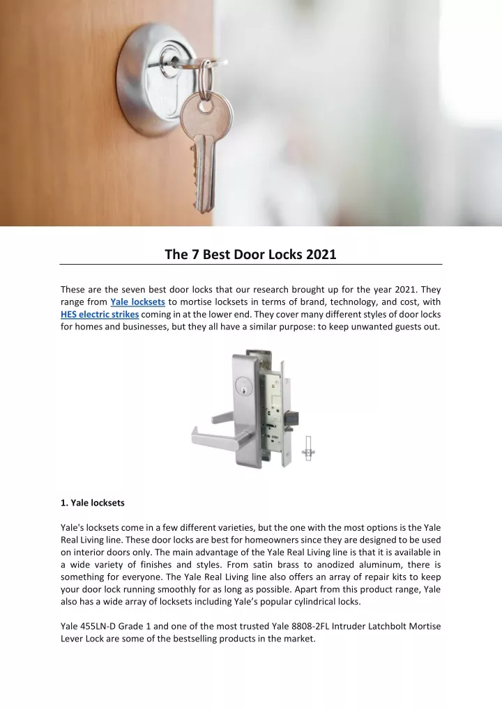the 7 best door locks 2021