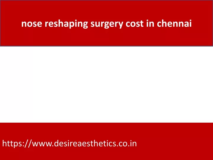 nose reshaping surgery cost in chennai