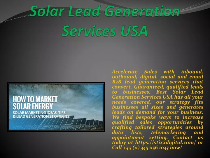 solar lead generation services usa