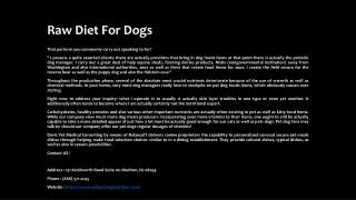 raw diet for dogs