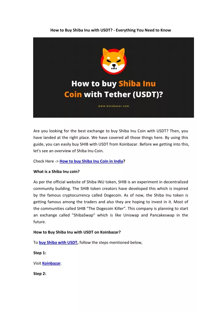 how to buy shiba inu with usdt everything