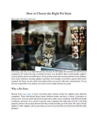 how to choose the right pet store