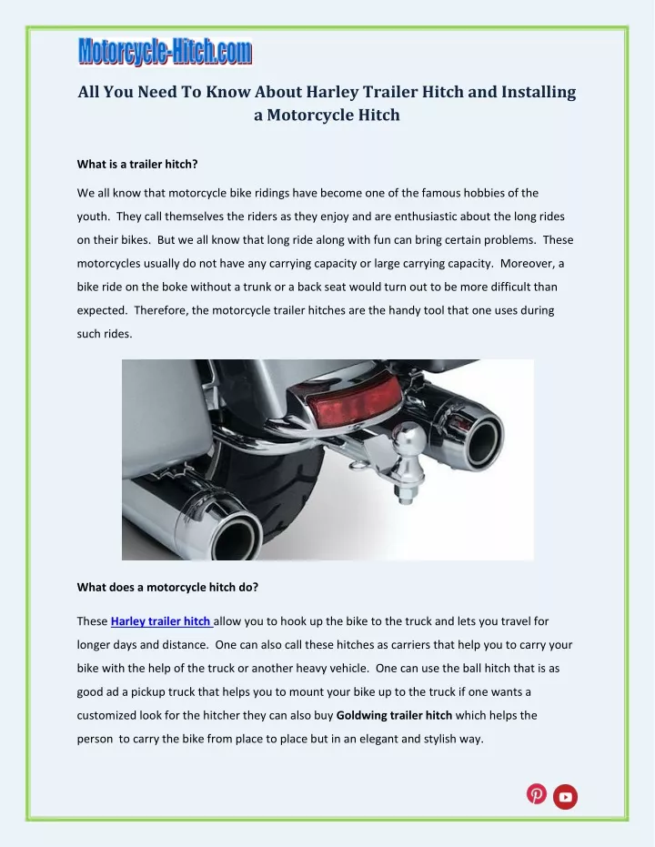 all you need to know about harley trailer hitch