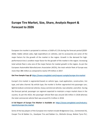 europe tire market size share analysis report
